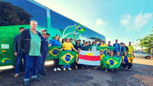 Patriotas de Mercedes foram hoje (14), para Brasilia, onde amanhã, são esperadas mais de um milhão de pessoas.